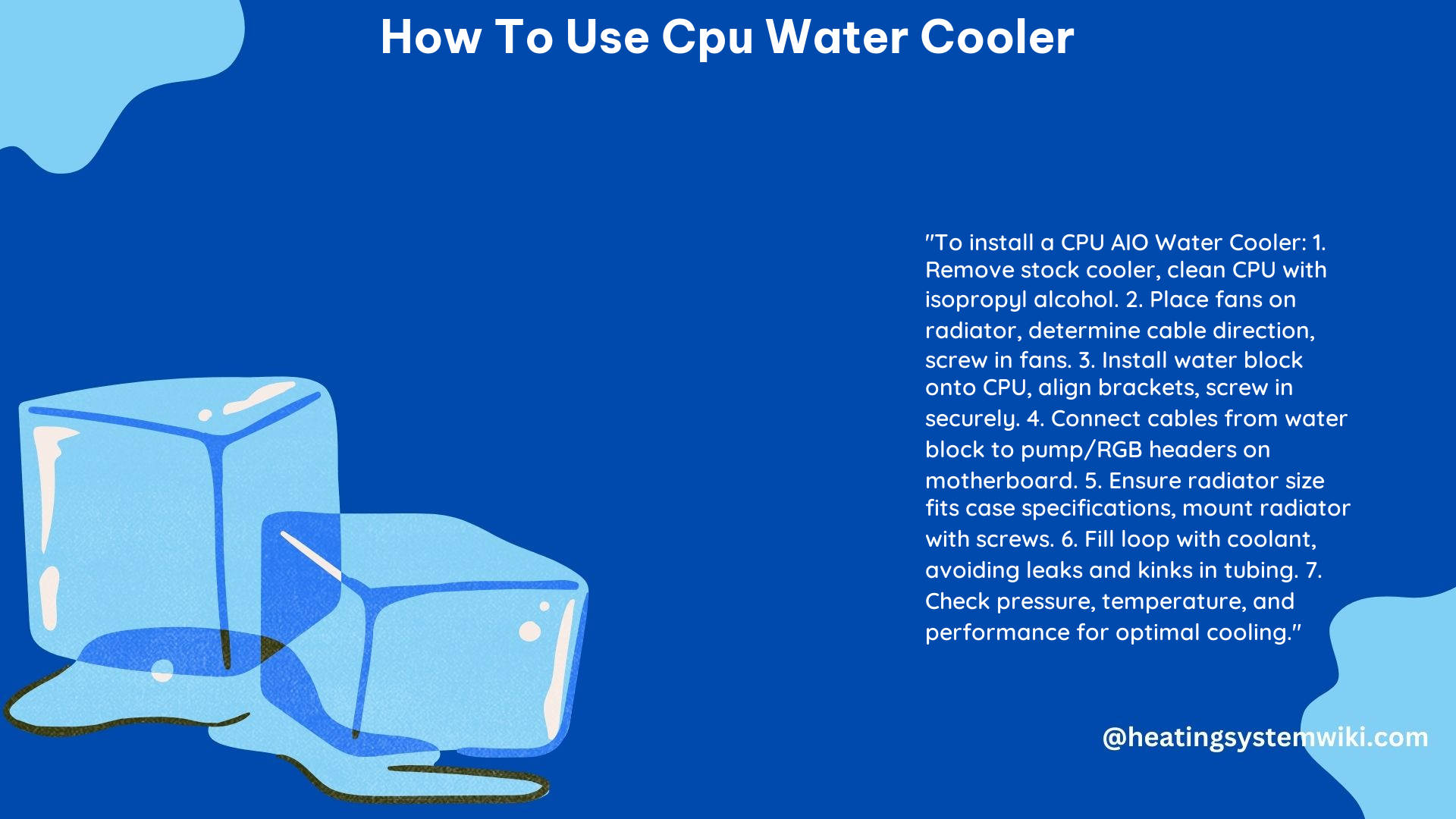 How to Use CPU Water Cooler