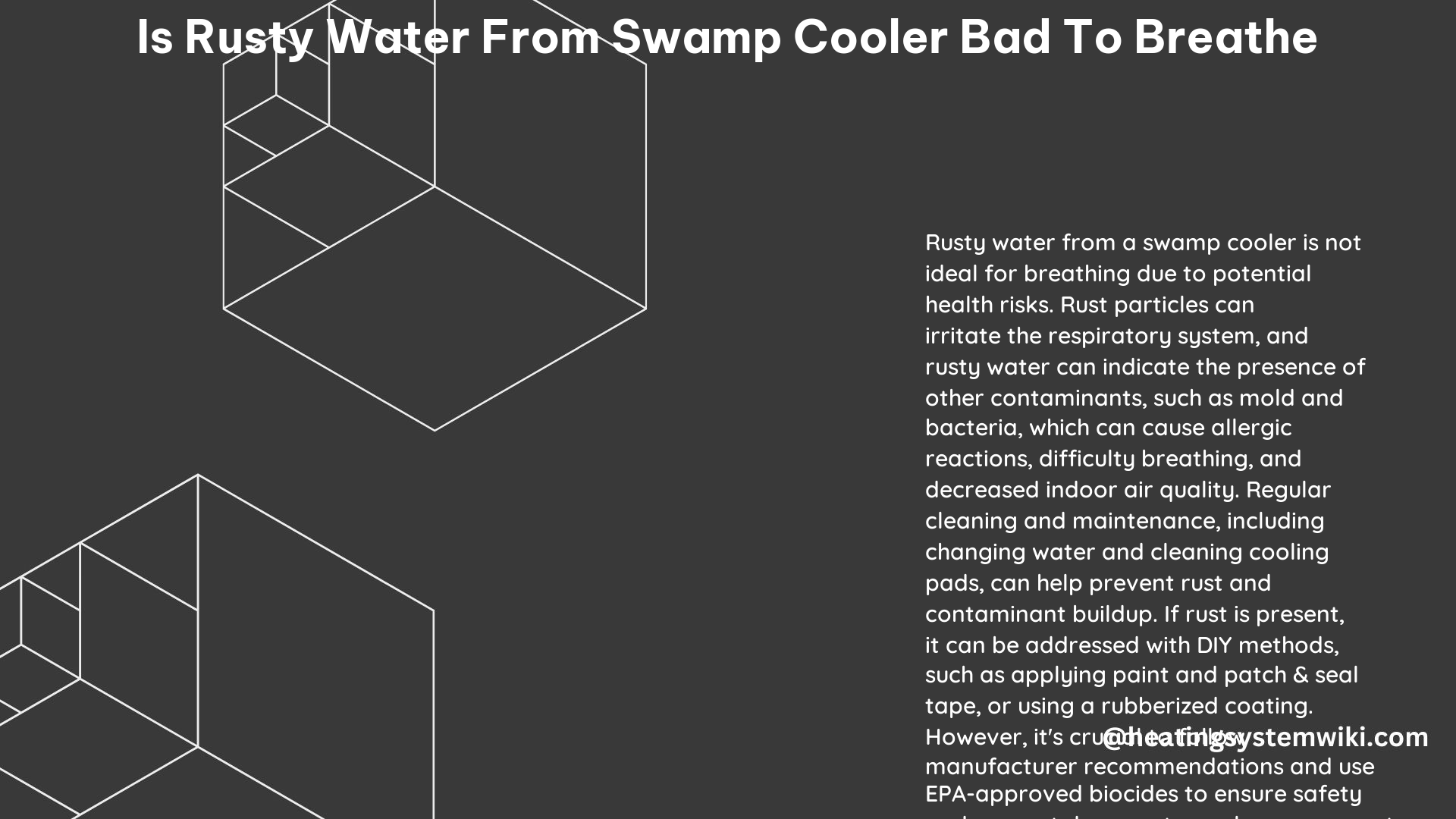 Is Rusty Water From Swamp Cooler Bad to Breathe