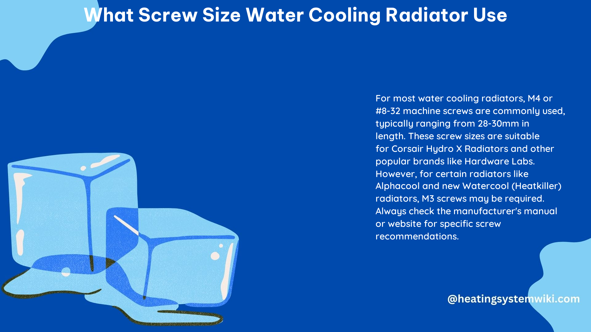 What Screw Size Water Cooling Radiator Use