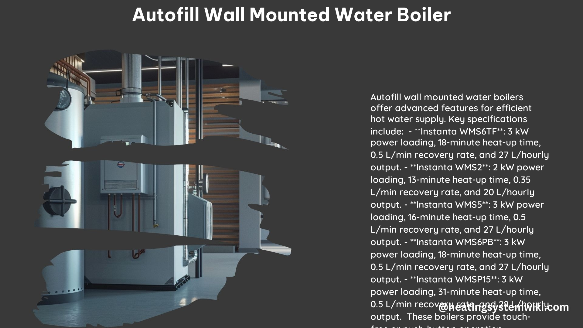 Autofill Wall Mounted Water Boiler