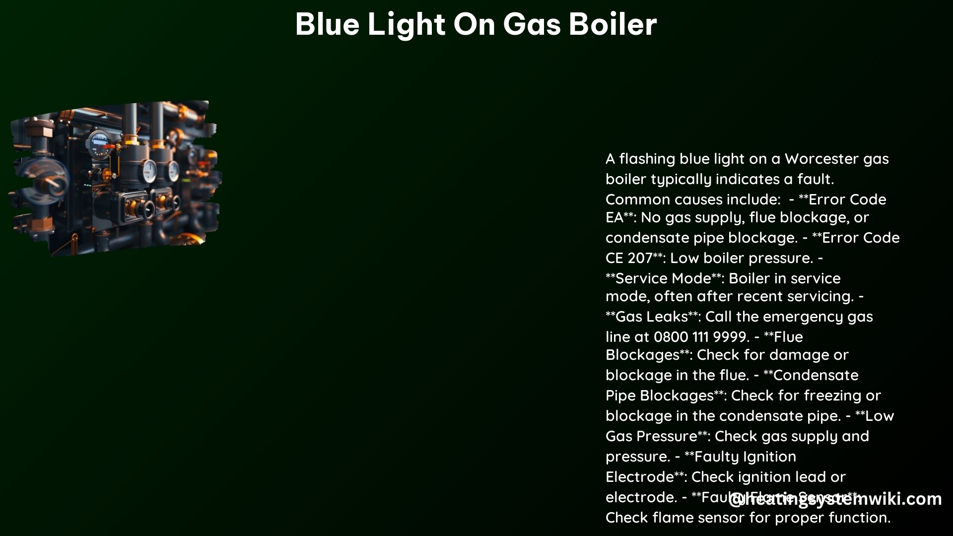 Blue Light on Gas Boiler