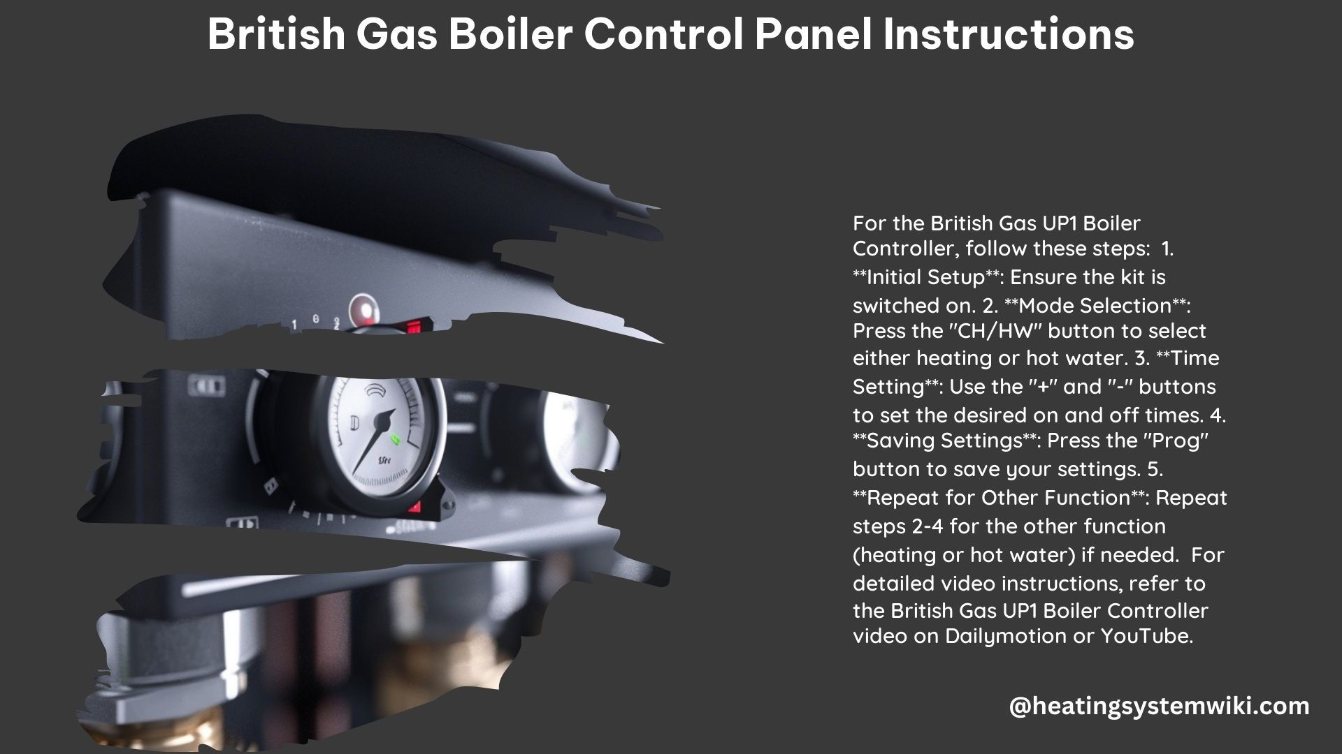 British Gas Boiler Control Panel Instructions