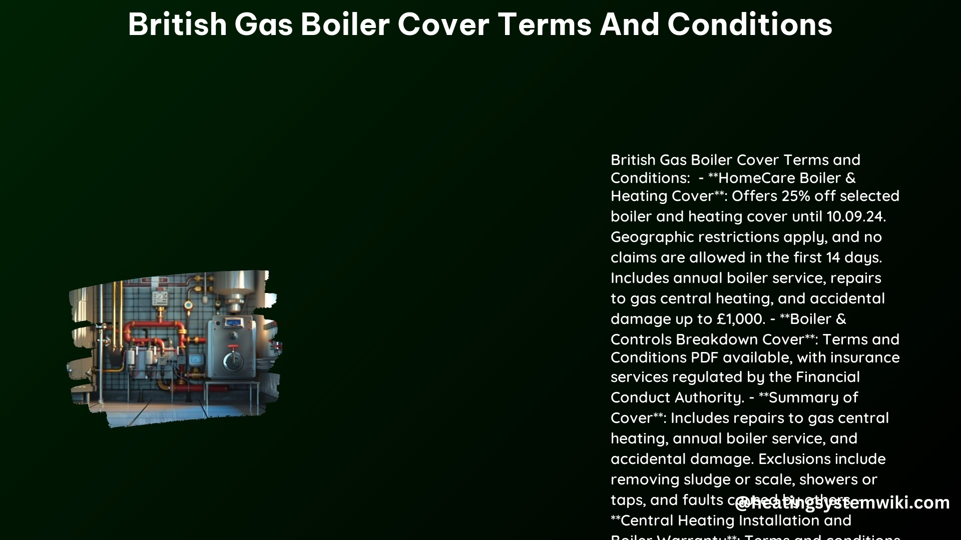 British Gas Boiler Cover Terms and Conditions