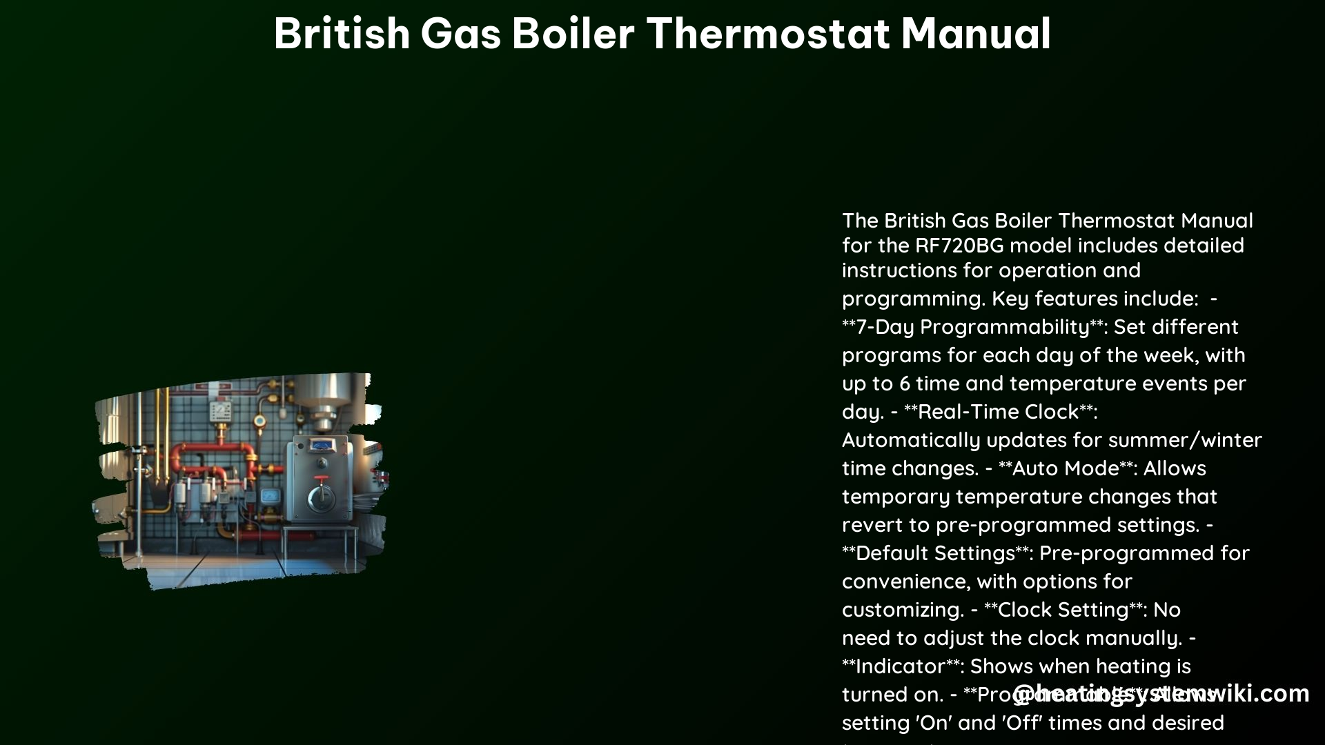 British Gas Boiler Thermostat Manual