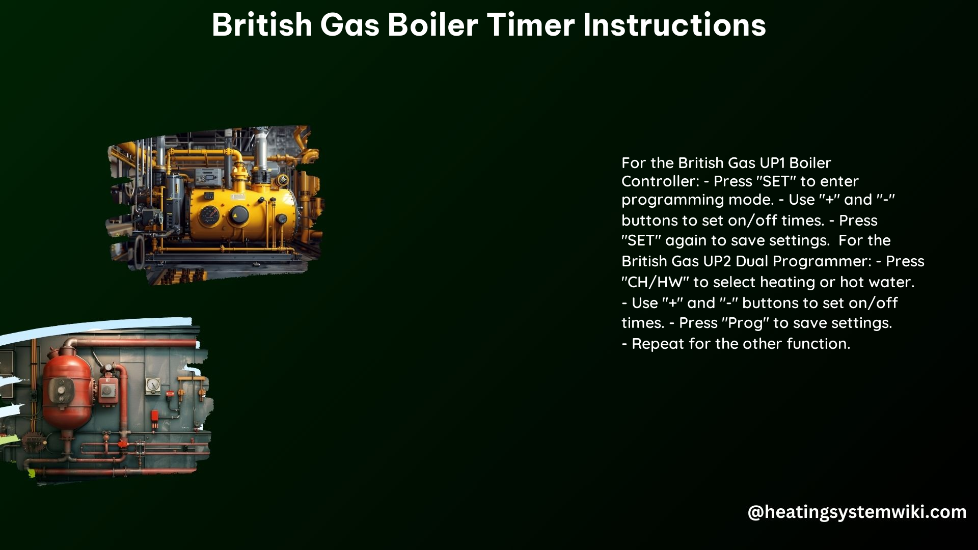 British Gas Boiler Timer Instructions