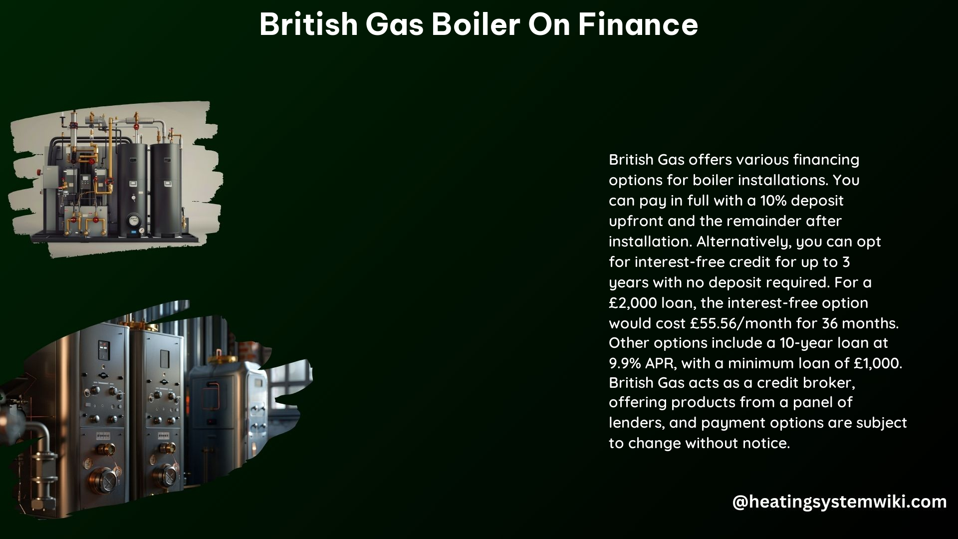 British Gas Boiler on Finance