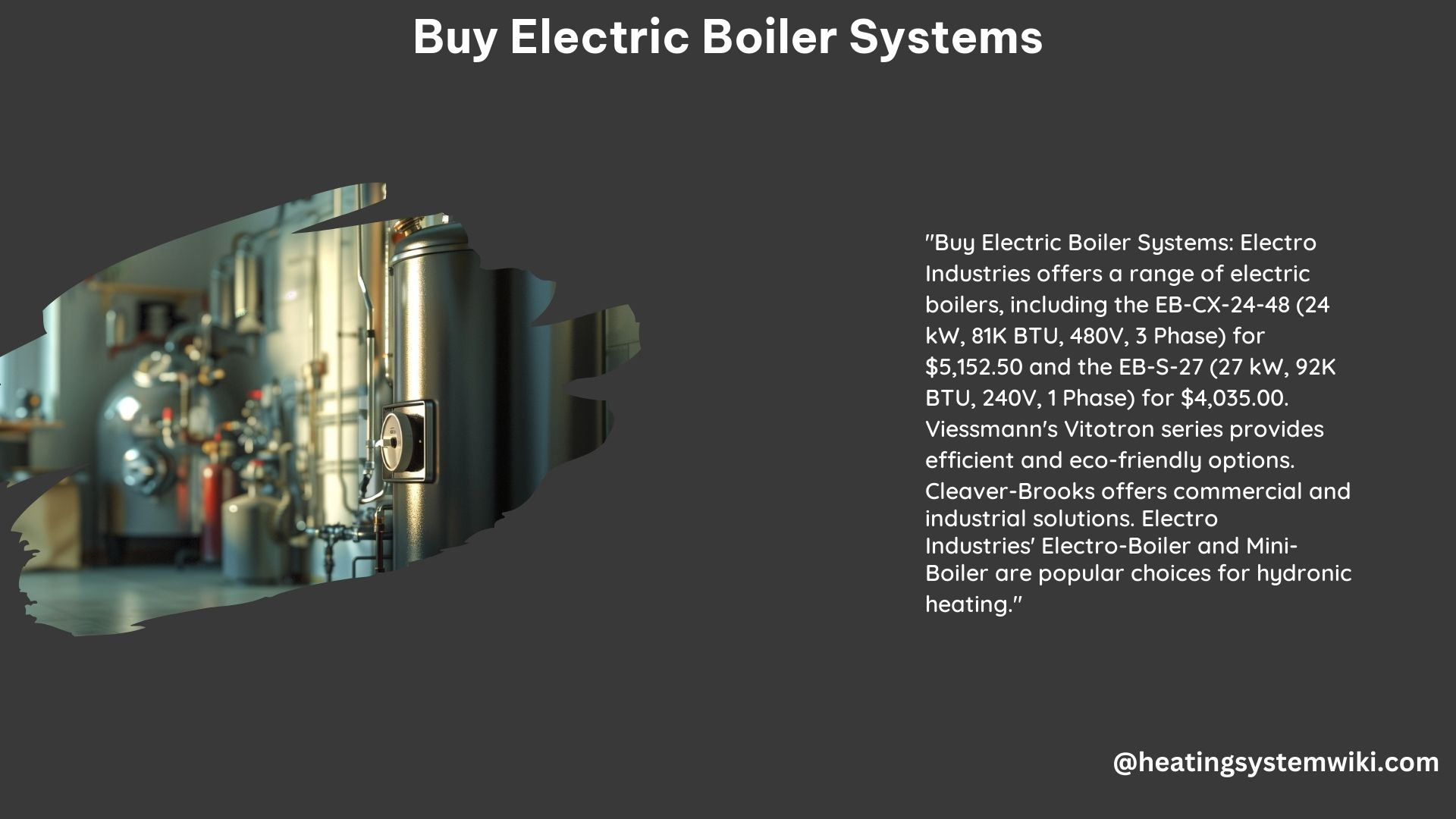 Buy Electric Boiler Systems