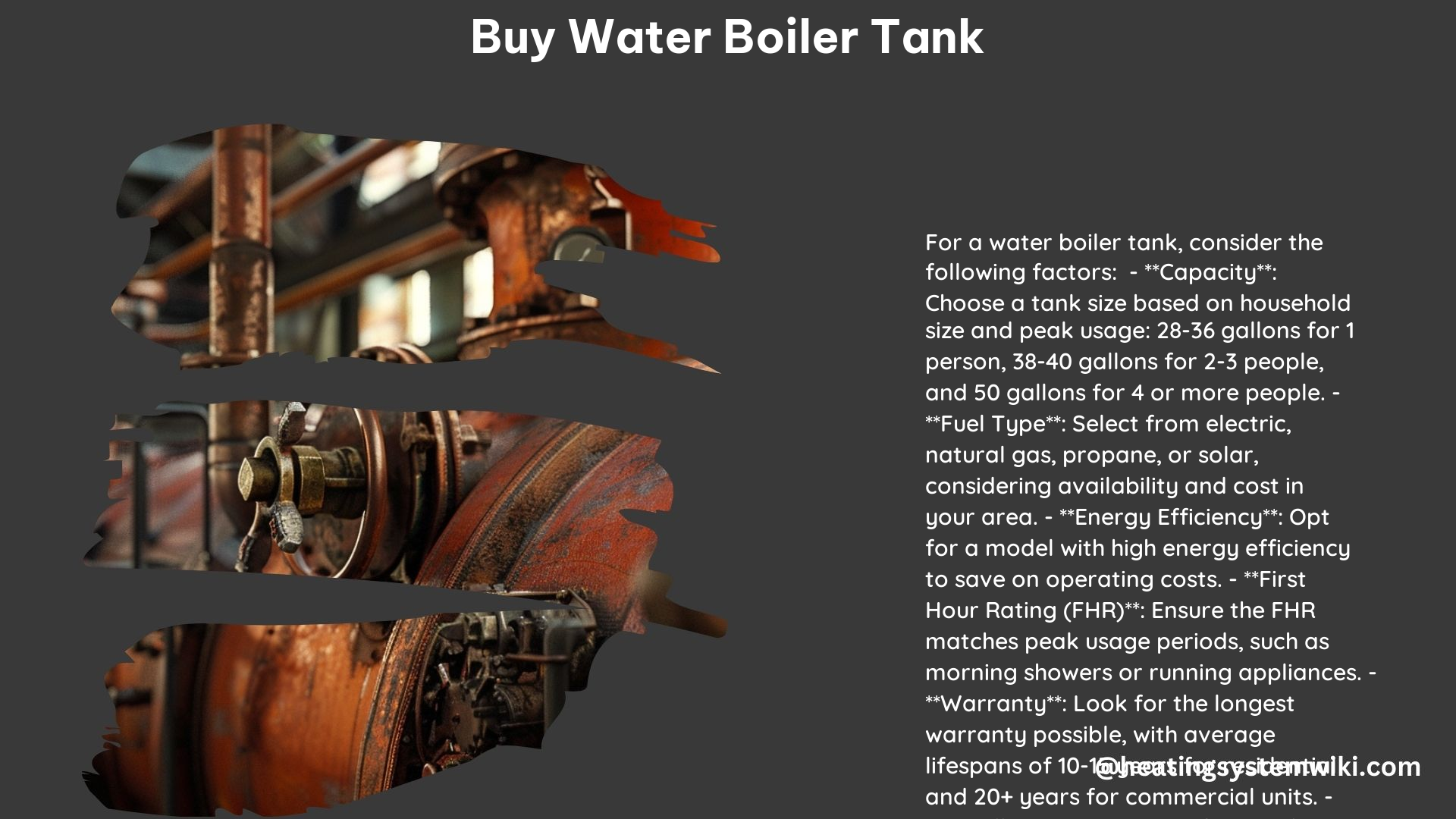 Buy Water Boiler Tank