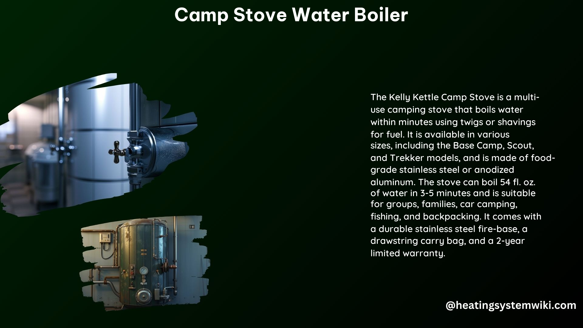 Camp Stove Water Boiler