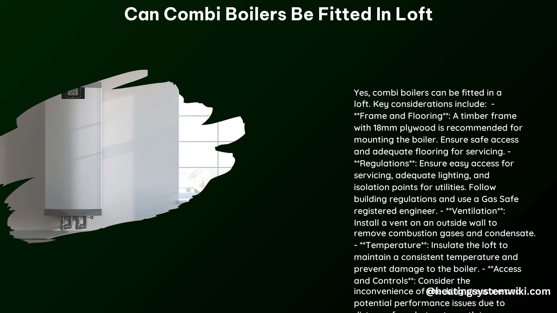 Can Combi Boilers Be Fitted in Loft