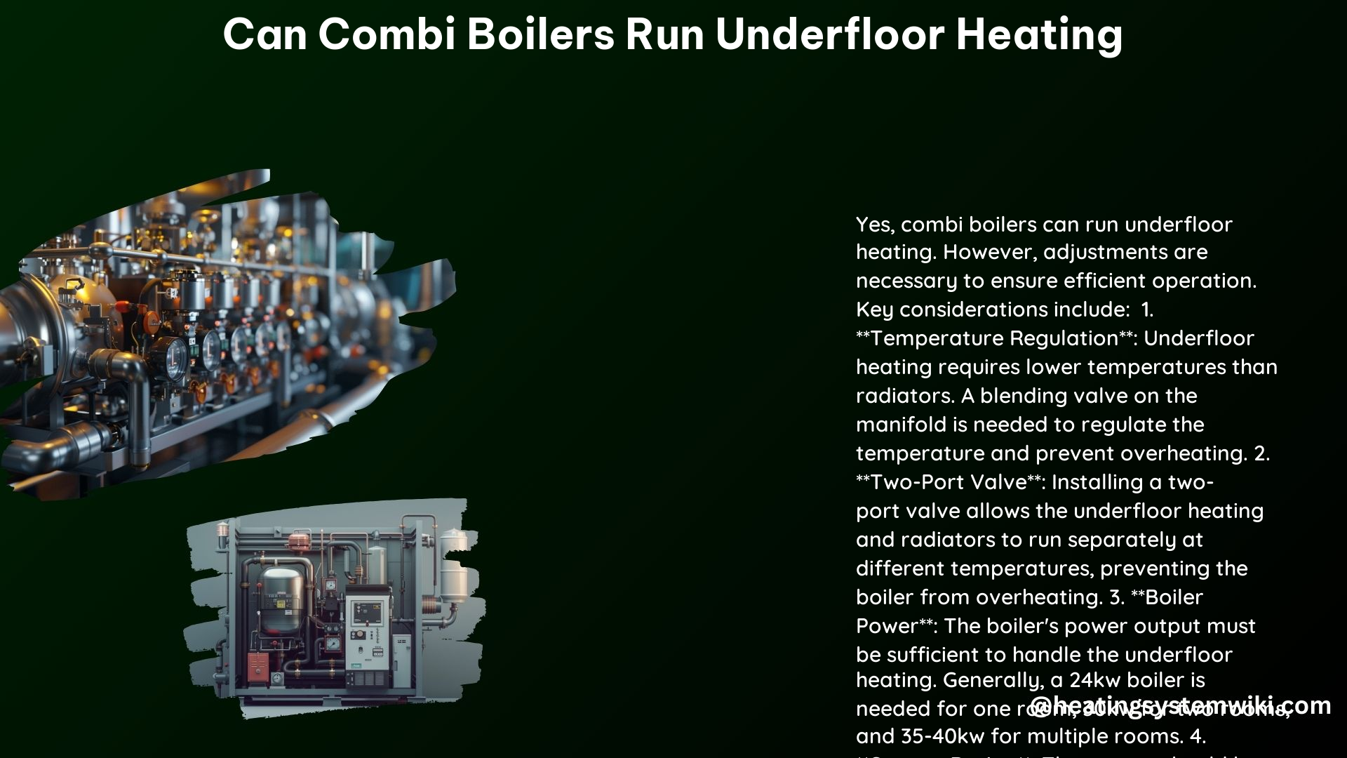 Can Combi Boilers Run Underfloor Heating