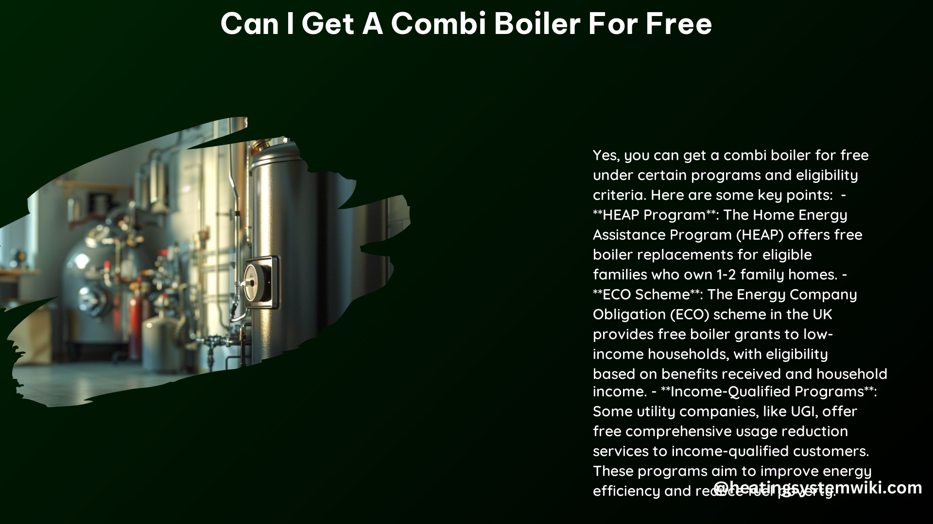 Can I Get a Combi Boiler for Free