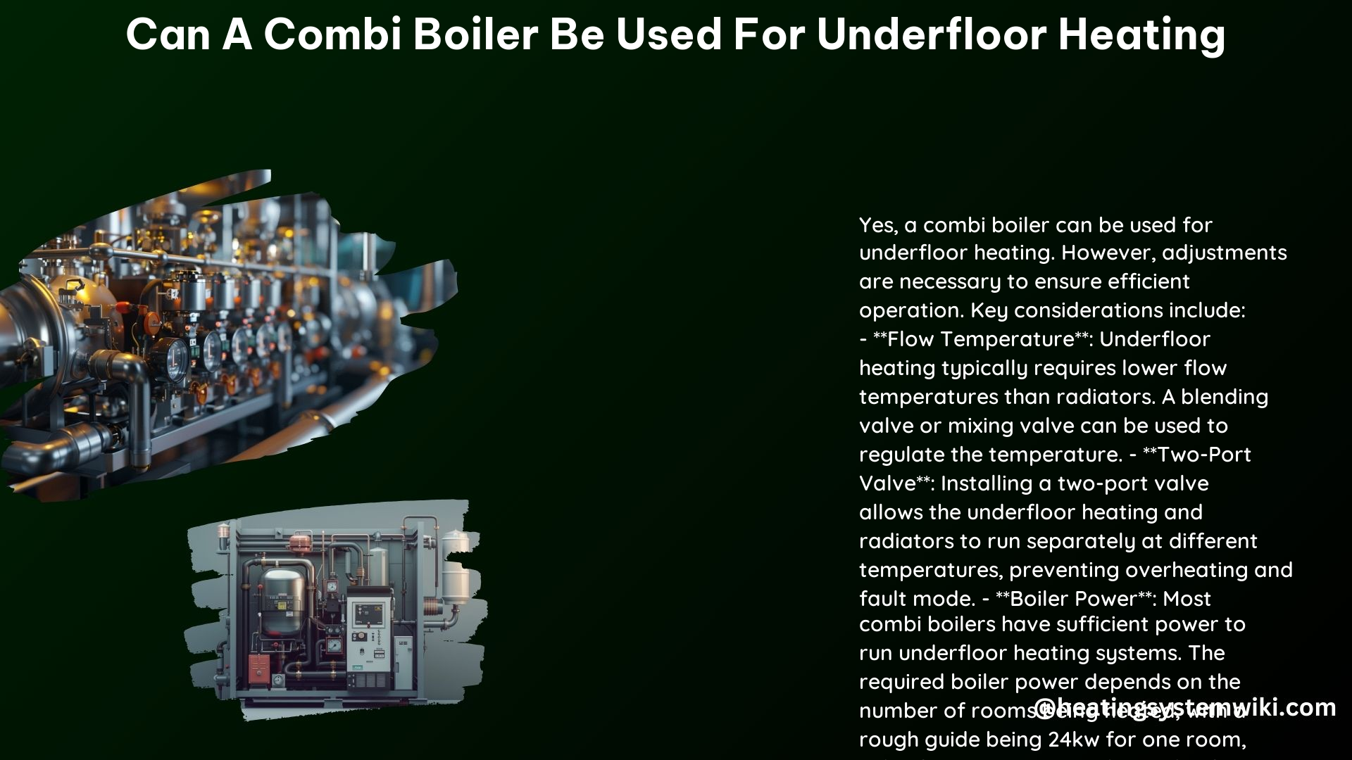 Can a Combi Boiler Be Used for Underfloor Heating