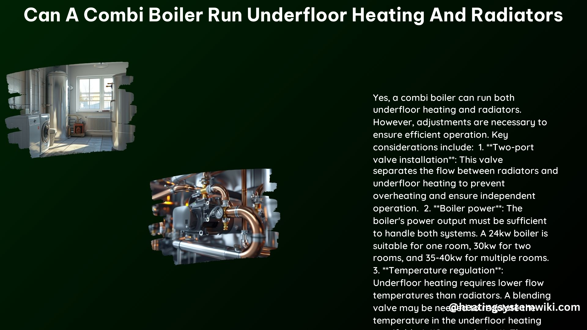 Can a Combi Boiler Run Underfloor Heating and Radiators