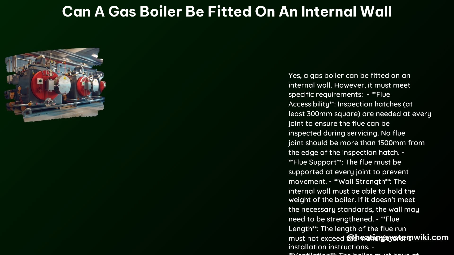 Can a Gas Boiler Be Fitted on an Internal Wall