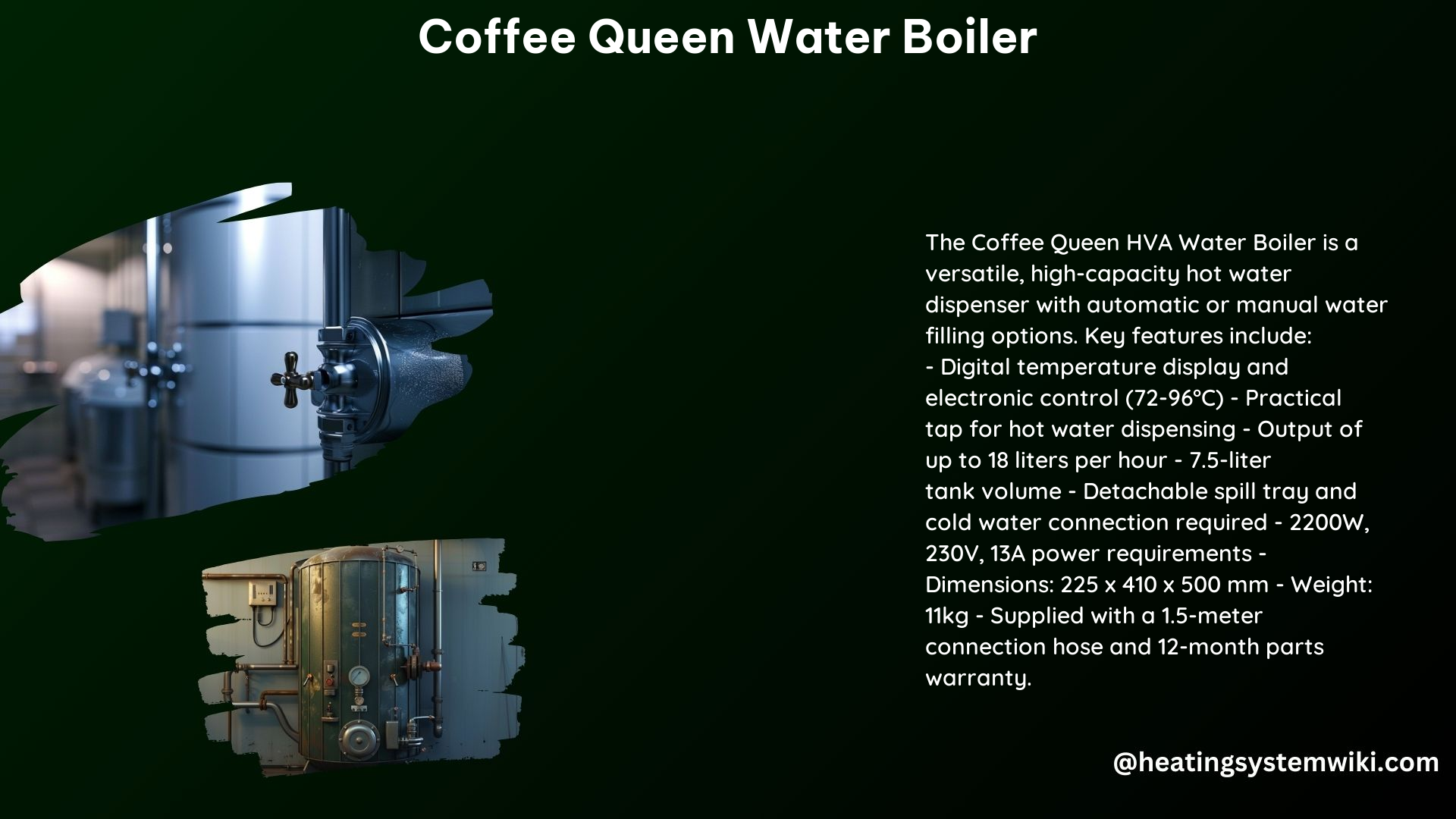 Coffee Queen Water Boiler