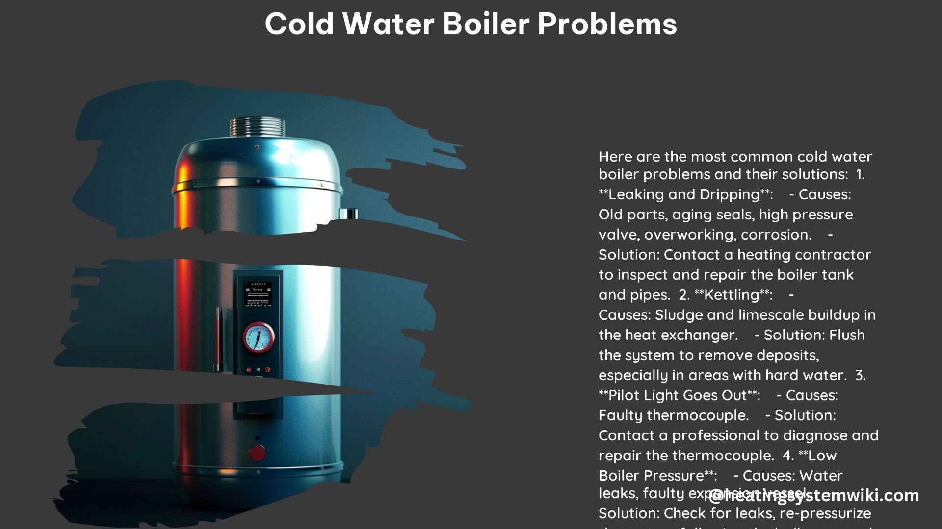 Cold Water Boiler Problems