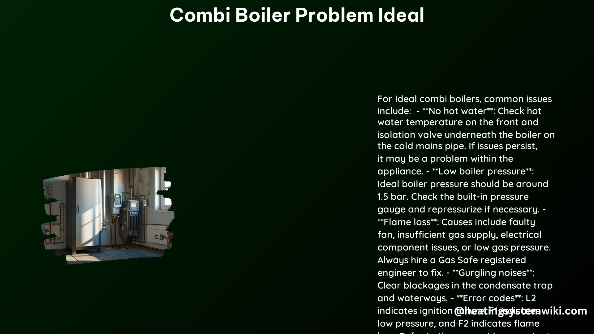 Combi Boiler Problem Ideal