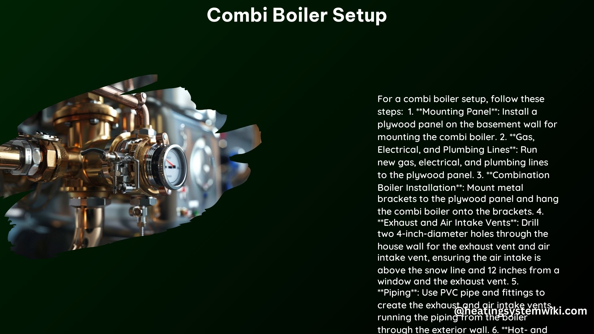 Combi Boiler Setup