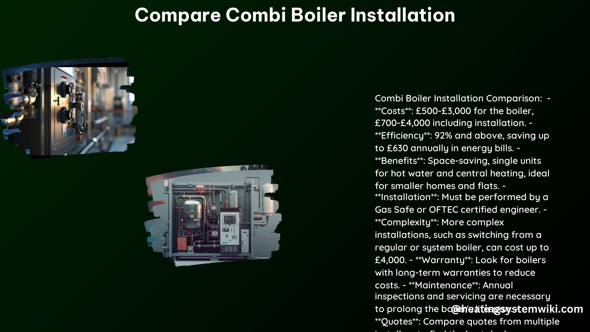 Compare Combi Boiler Installation