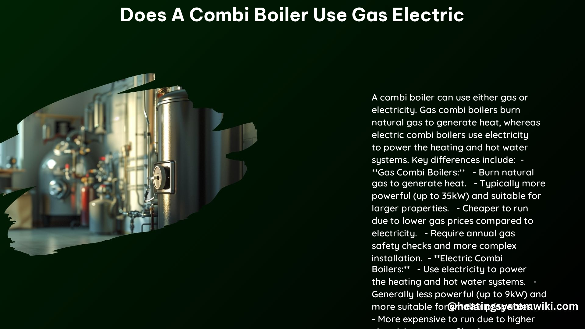 Does a Combi Boiler Use Gas Electric