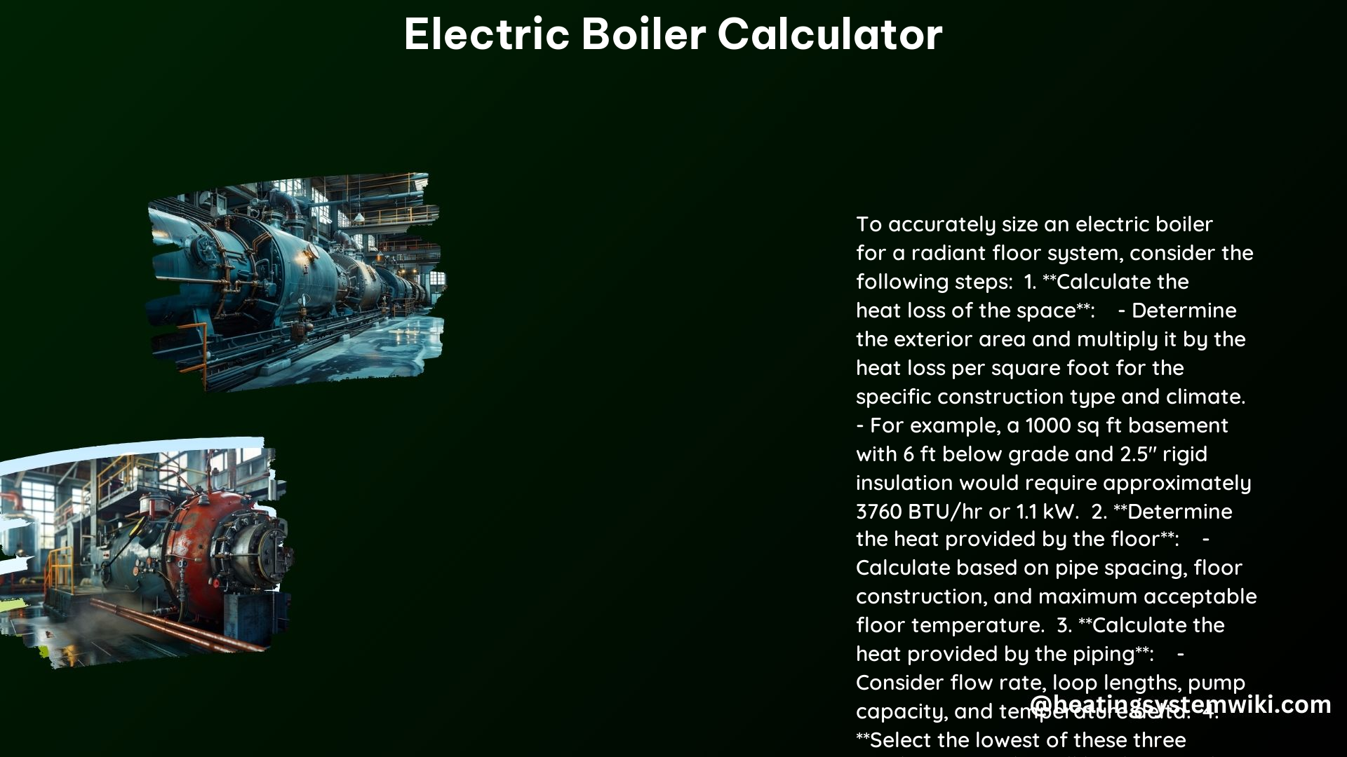 Electric Boiler Calculator