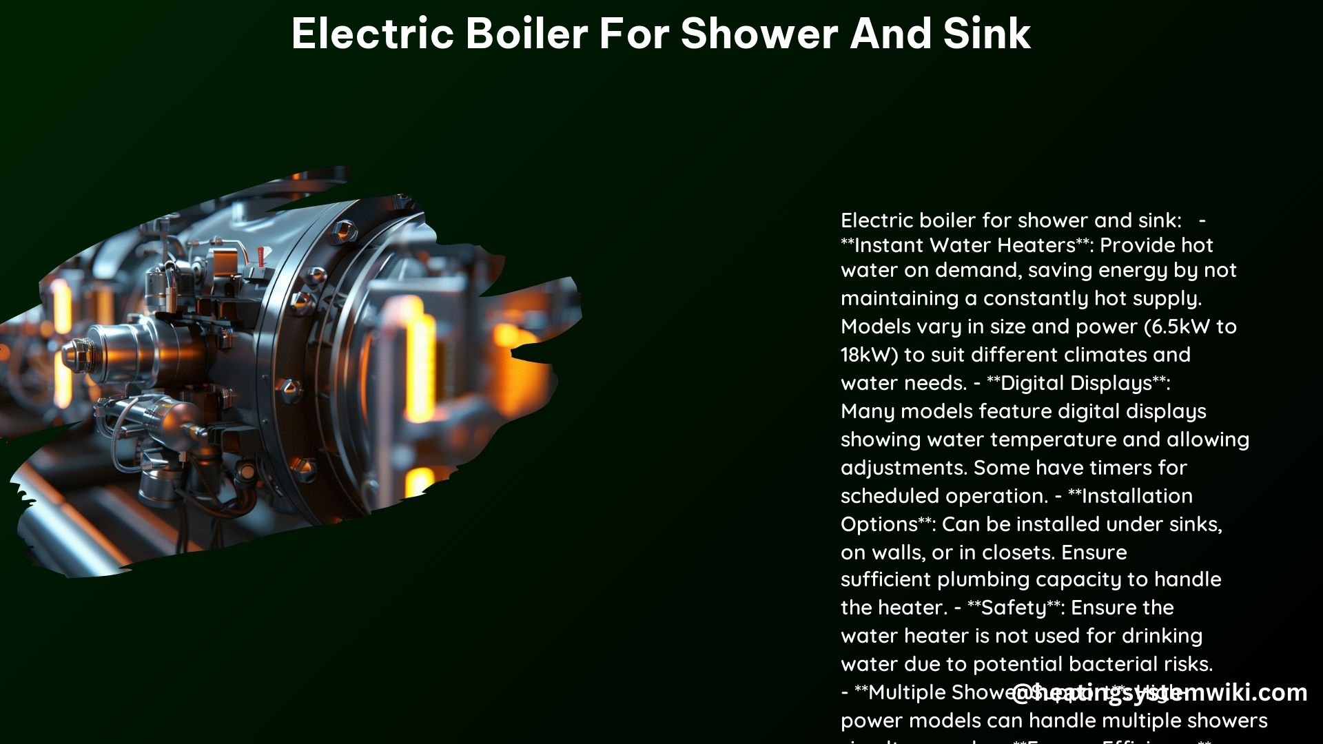 Electric Boiler for Shower and Sink