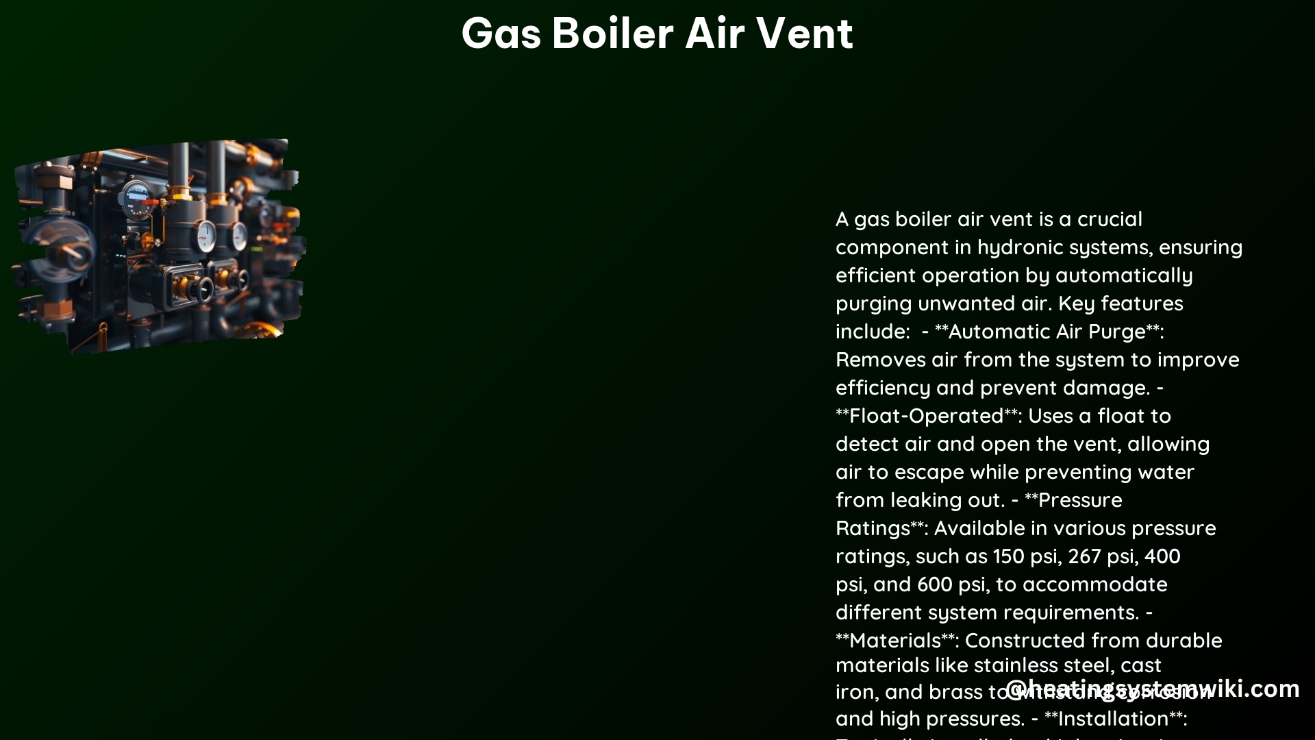 Gas Boiler Air Vent