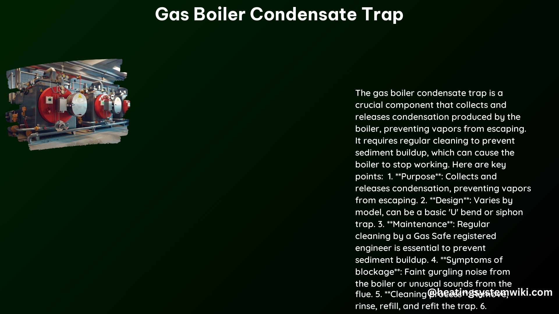 Gas Boiler Condensate Trap