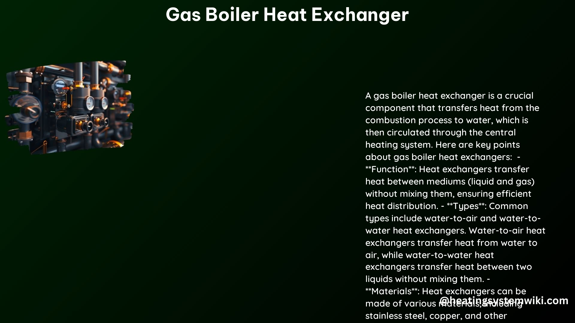 Gas Boiler Heat Exchanger