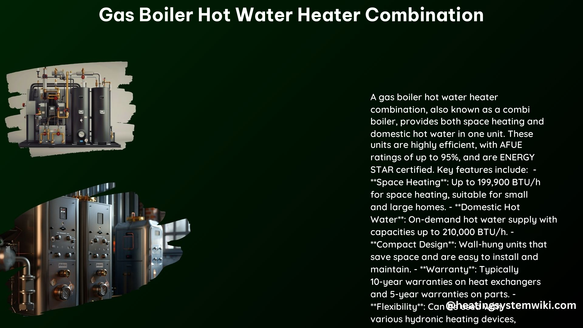 Gas Boiler Hot Water Heater Combination