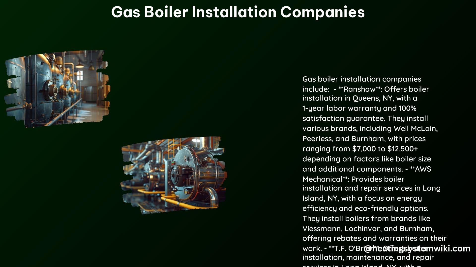 Gas Boiler Installation Companies