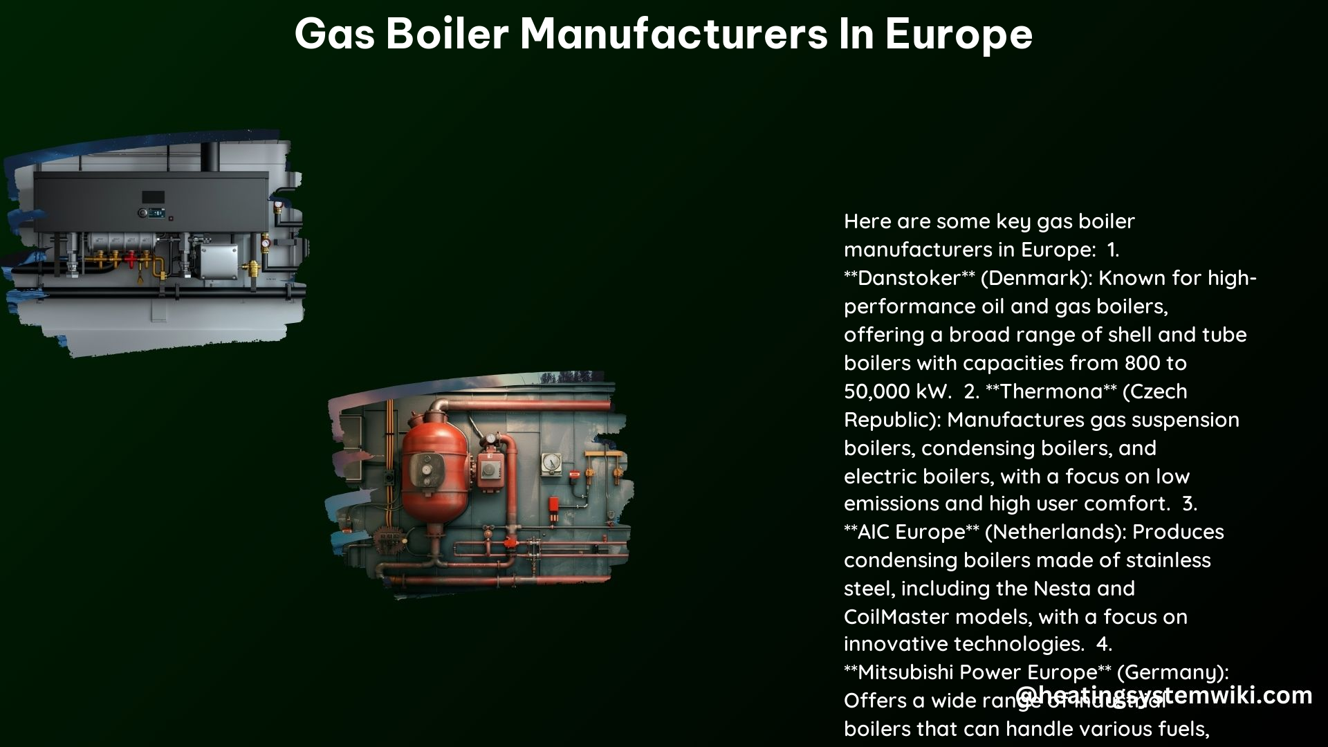 Gas Boiler Manufacturers in Europe