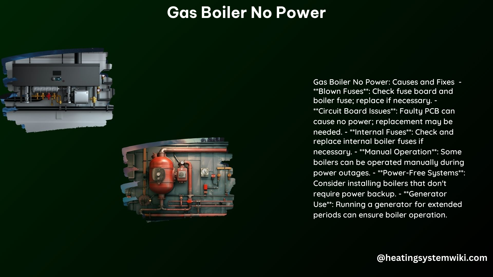 Gas Boiler No Power