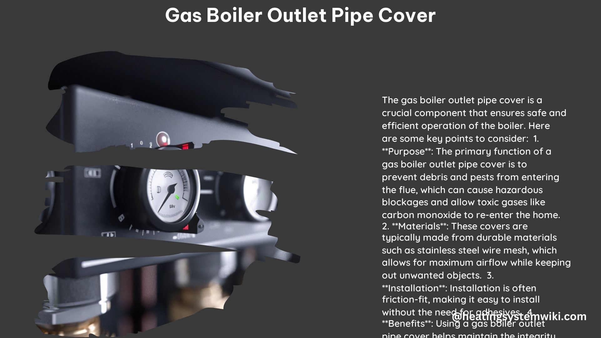 Gas Boiler Outlet Pipe Cover