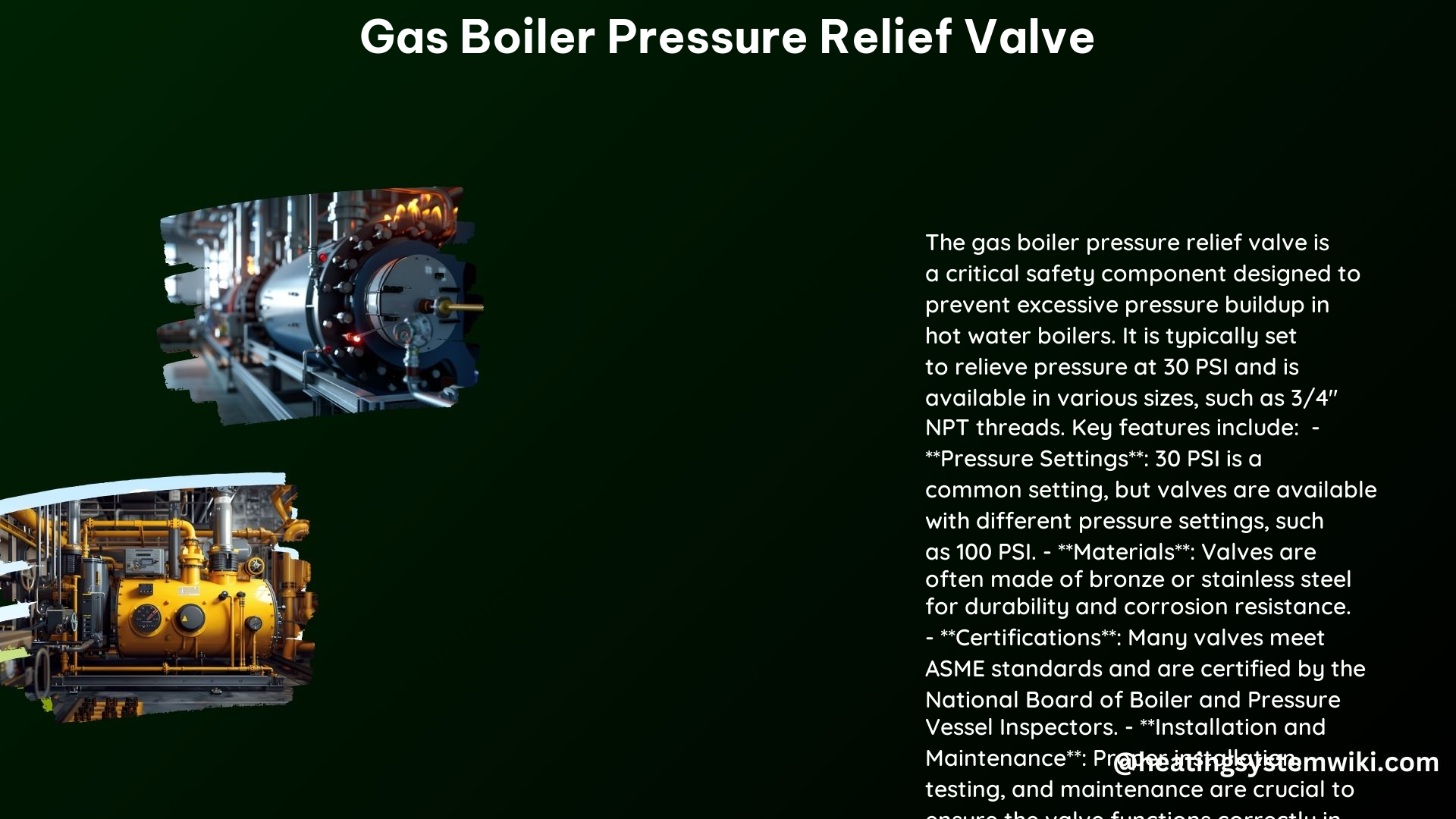 Gas Boiler Pressure Relief Valve