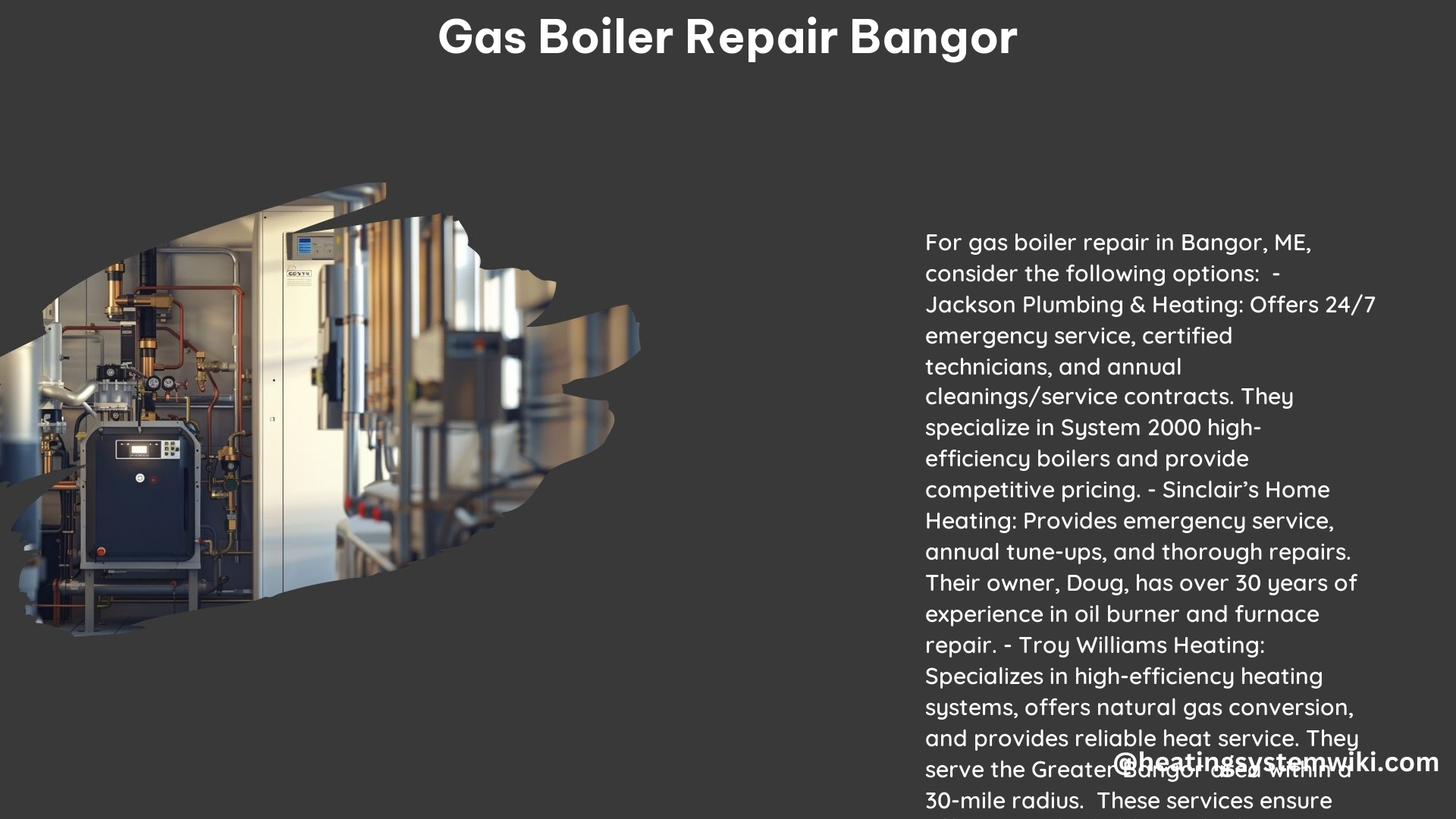 Gas Boiler Repair Bangor