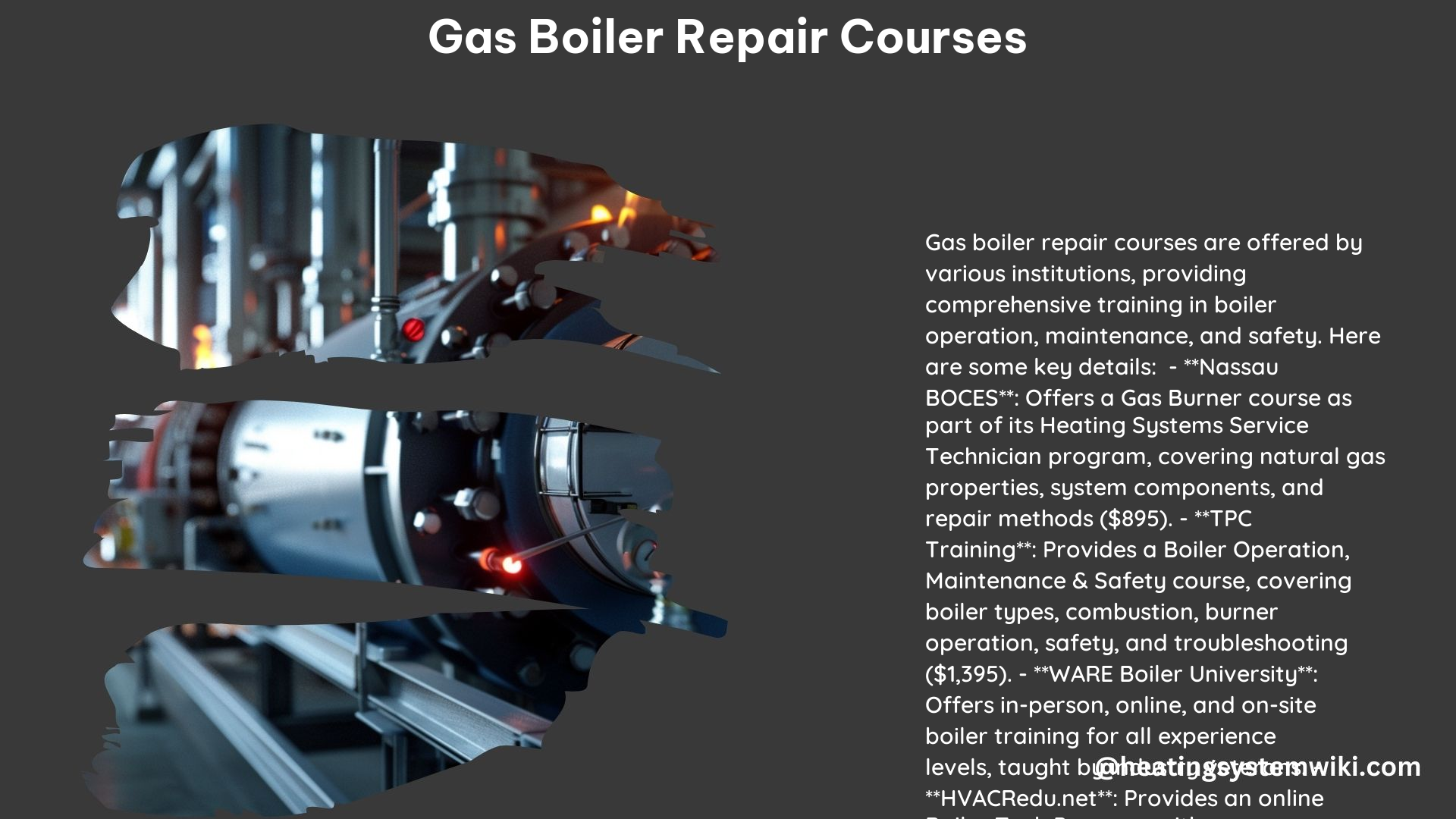 Gas Boiler Repair Courses