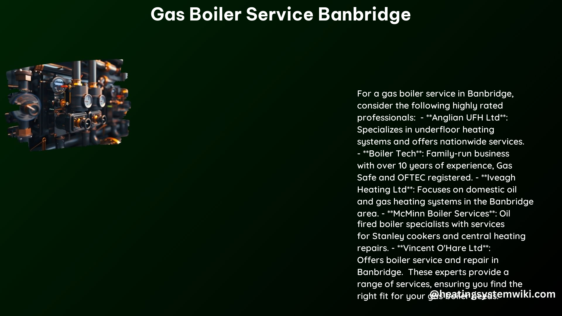 Gas Boiler Service Banbridge