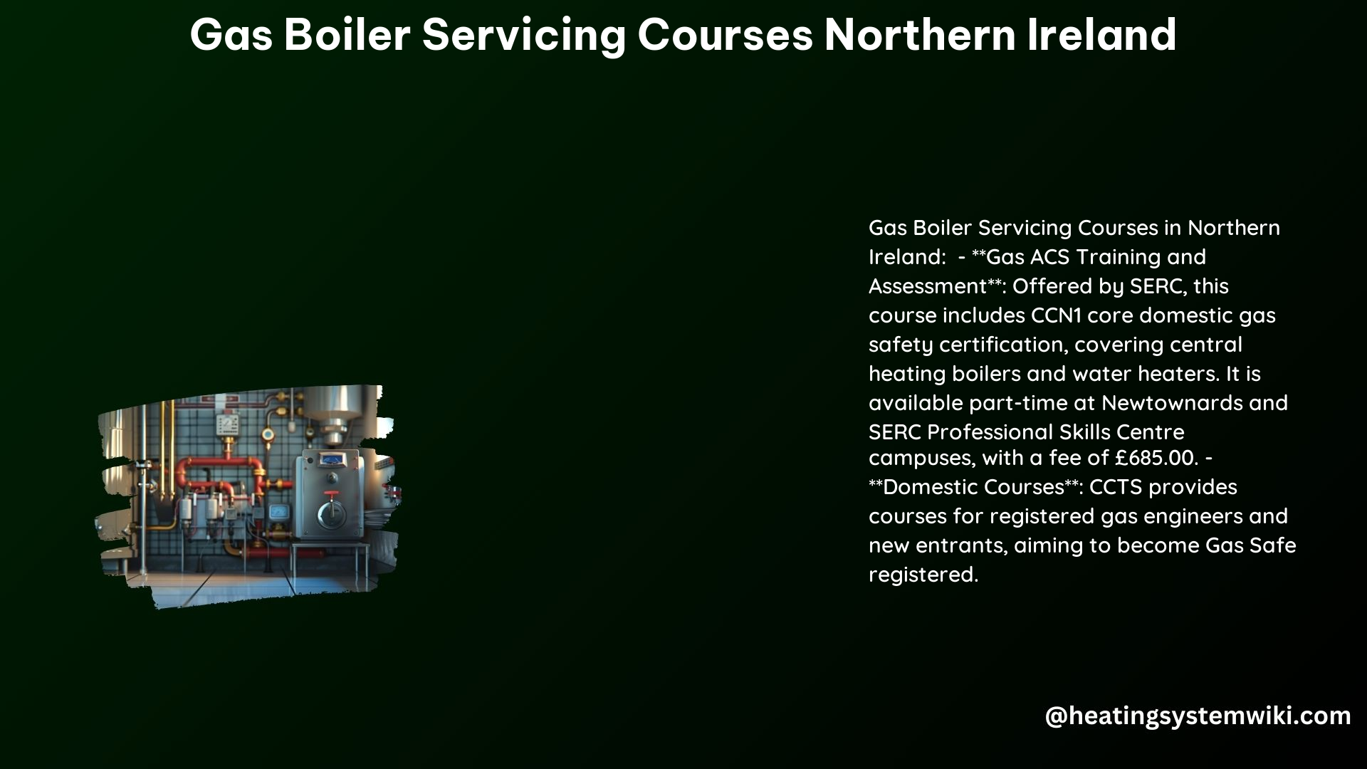 Gas Boiler Servicing Courses Northern Ireland