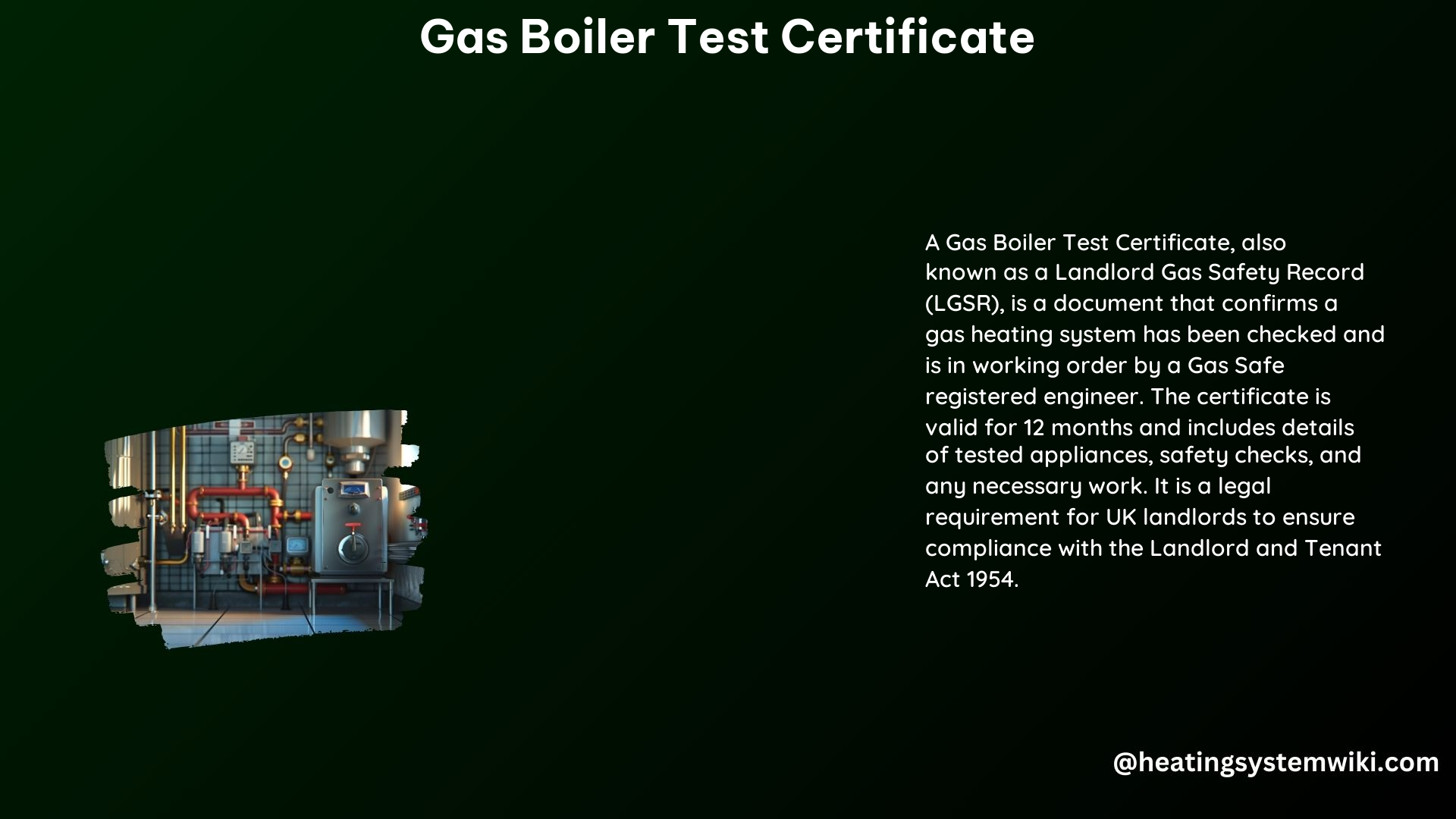 Gas Boiler Test Certificate