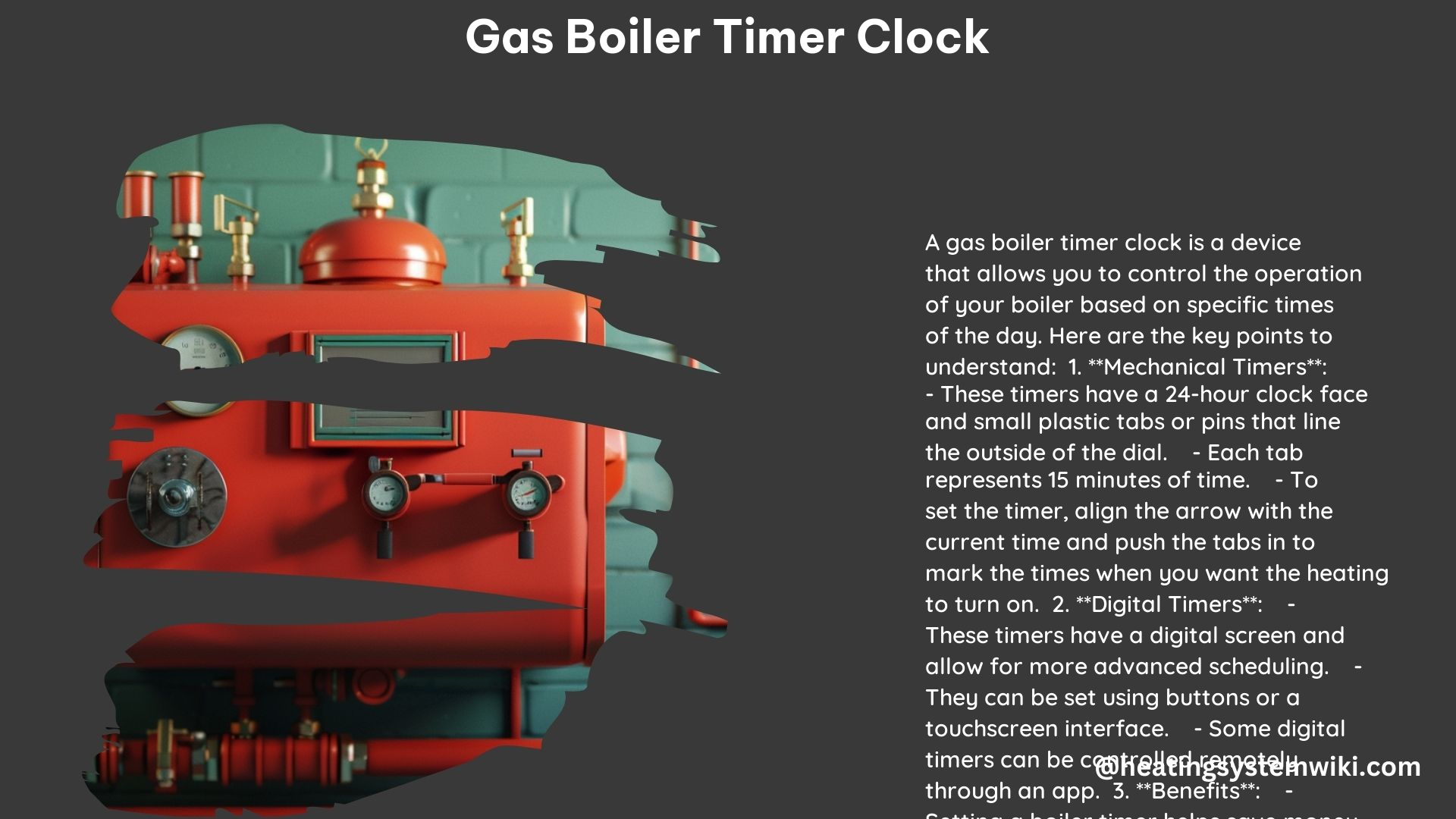 Gas Boiler Timer Clock