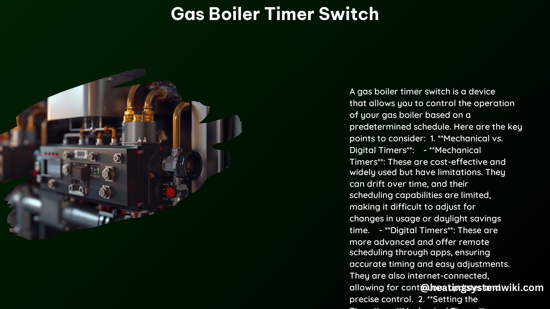 Gas Boiler Timer Switch