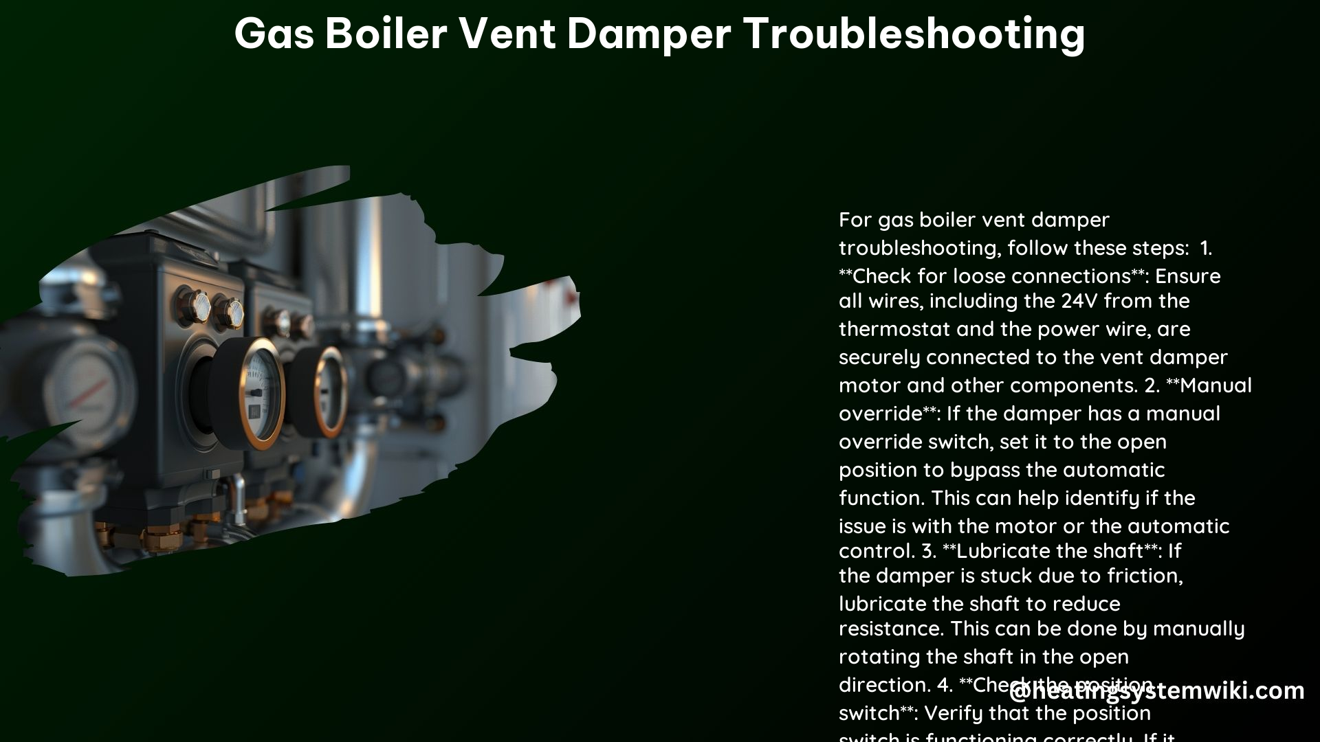 Gas Boiler Vent Damper Troubleshooting