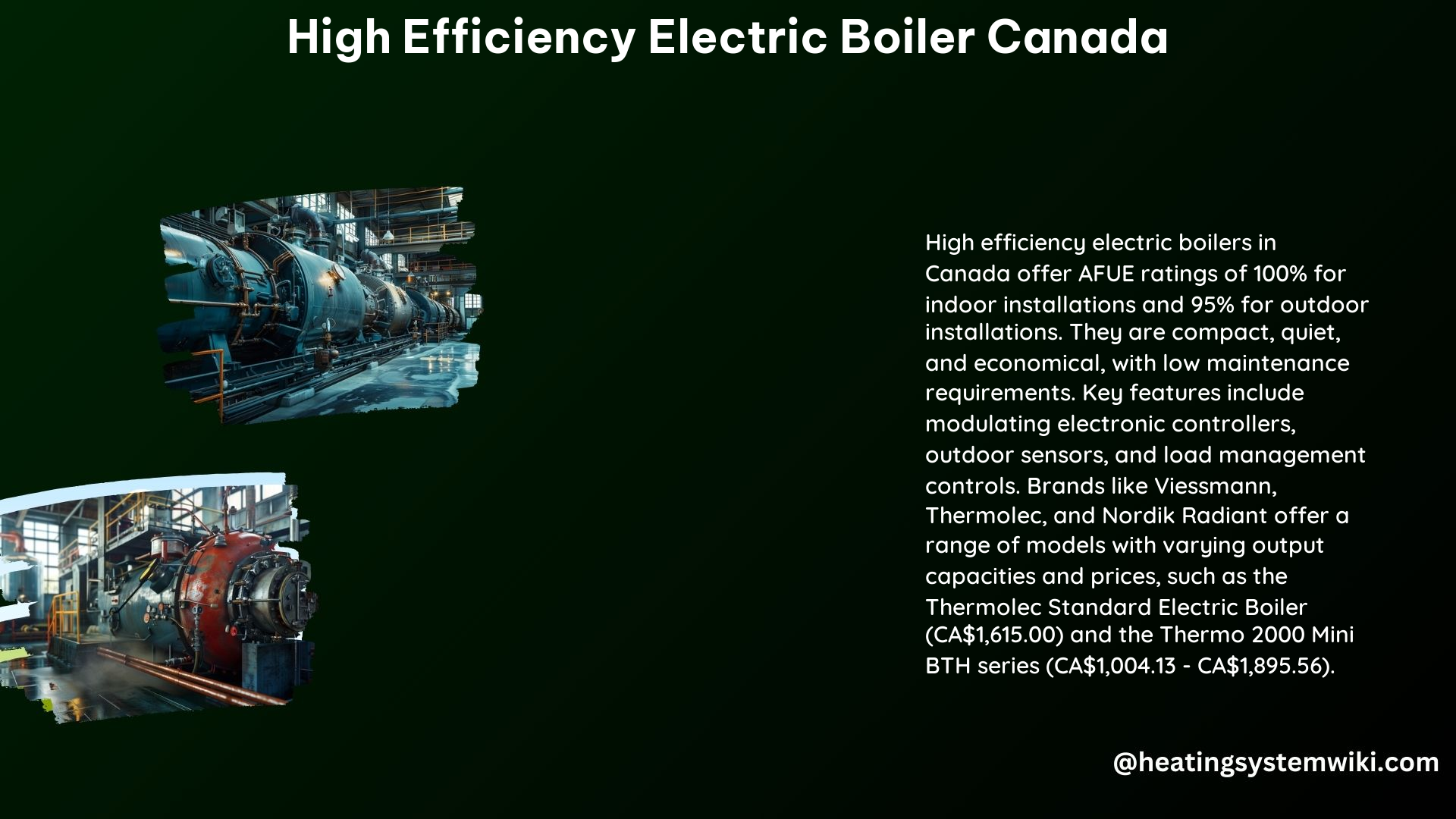 High Efficiency Electric Boiler Canada