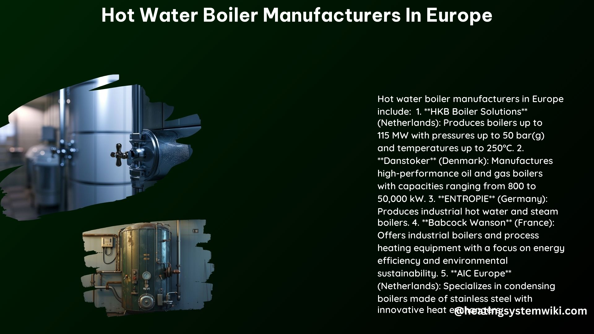 Hot Water Boiler Manufacturers in Europe