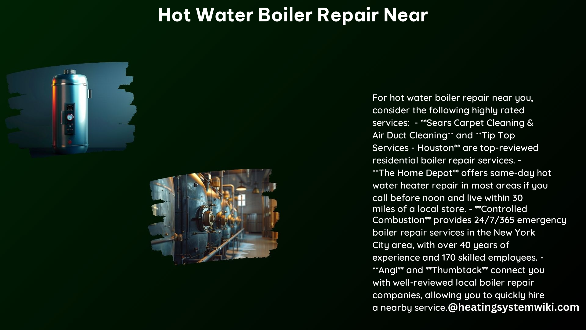 Hot Water Boiler Repair Near