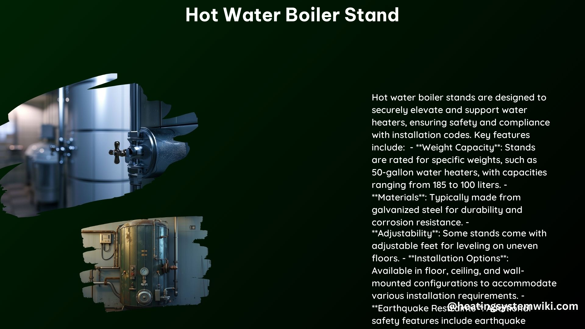 Hot Water Boiler Stand