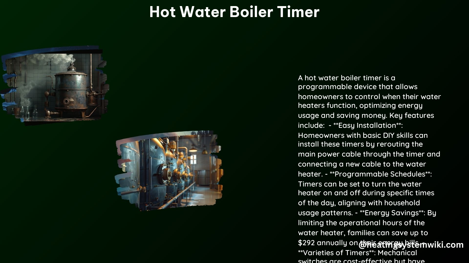 Hot Water Boiler Timer