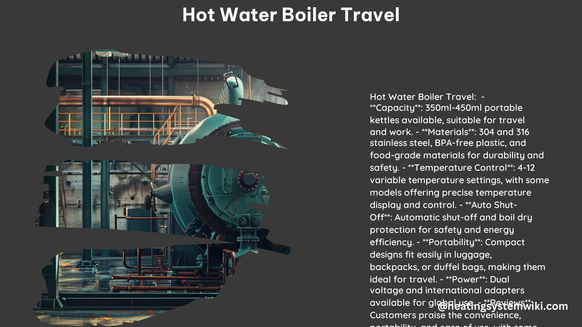 Hot Water Boiler Travel